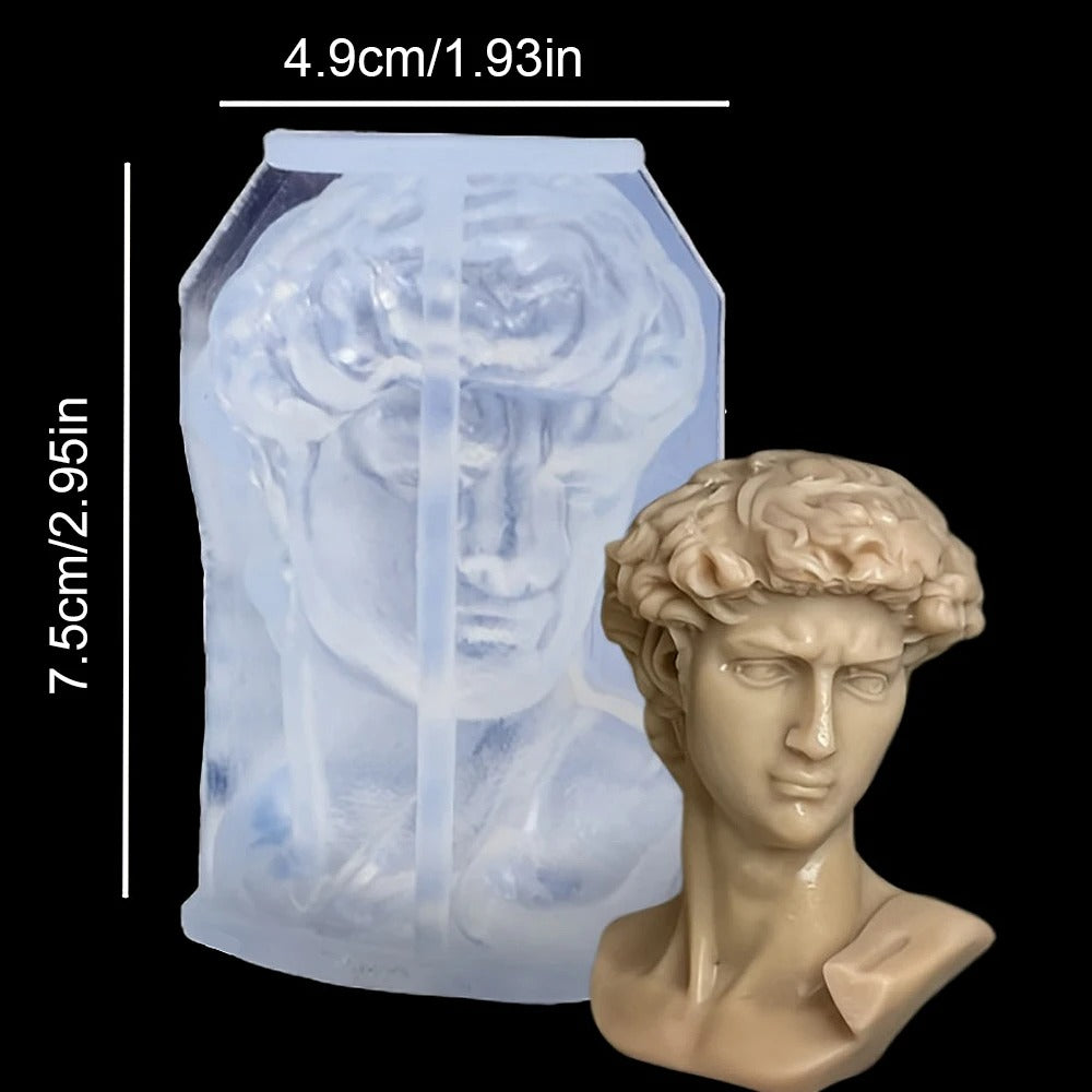 Michelangelo's David Head Silicone Mold -  Candle Mold Supplies
