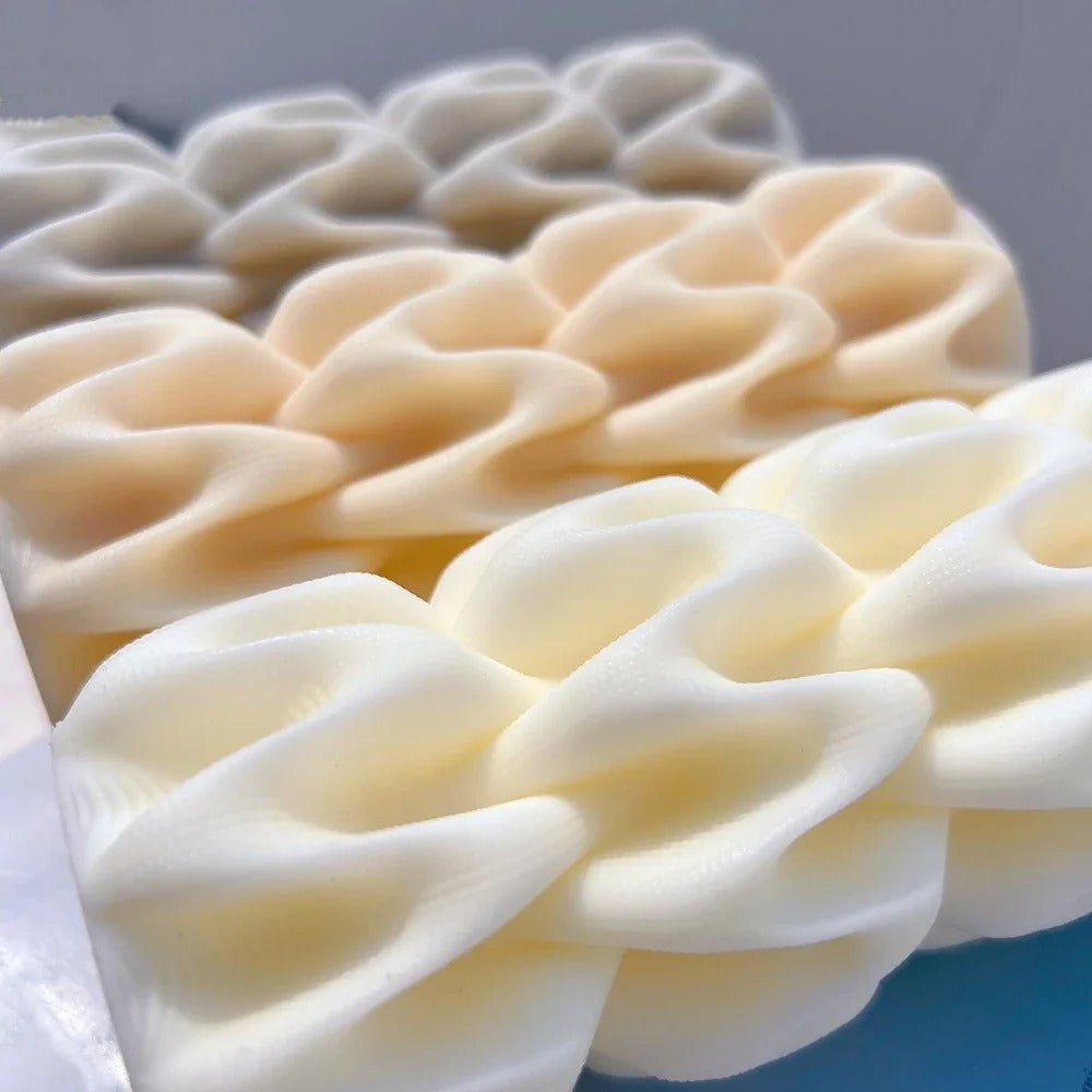  2 Sizes Wave Pillar Swirl Silicone Candle Mold