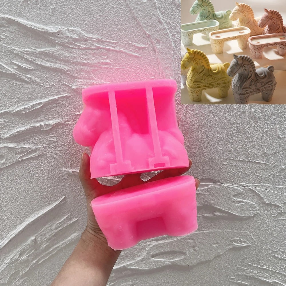 Horse Shape Hollow Candle Silicone Mold