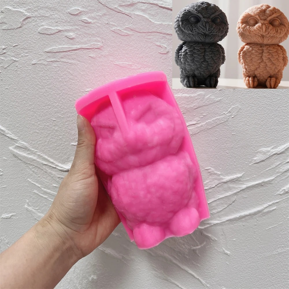3D Cute Owl Candle Silicone Mold
