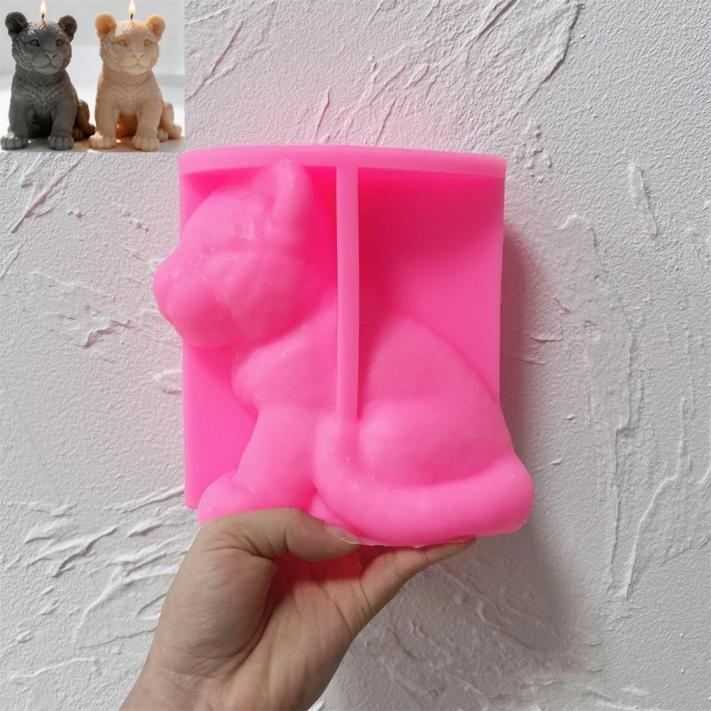 Tiger Cub Sitting Statue Mold