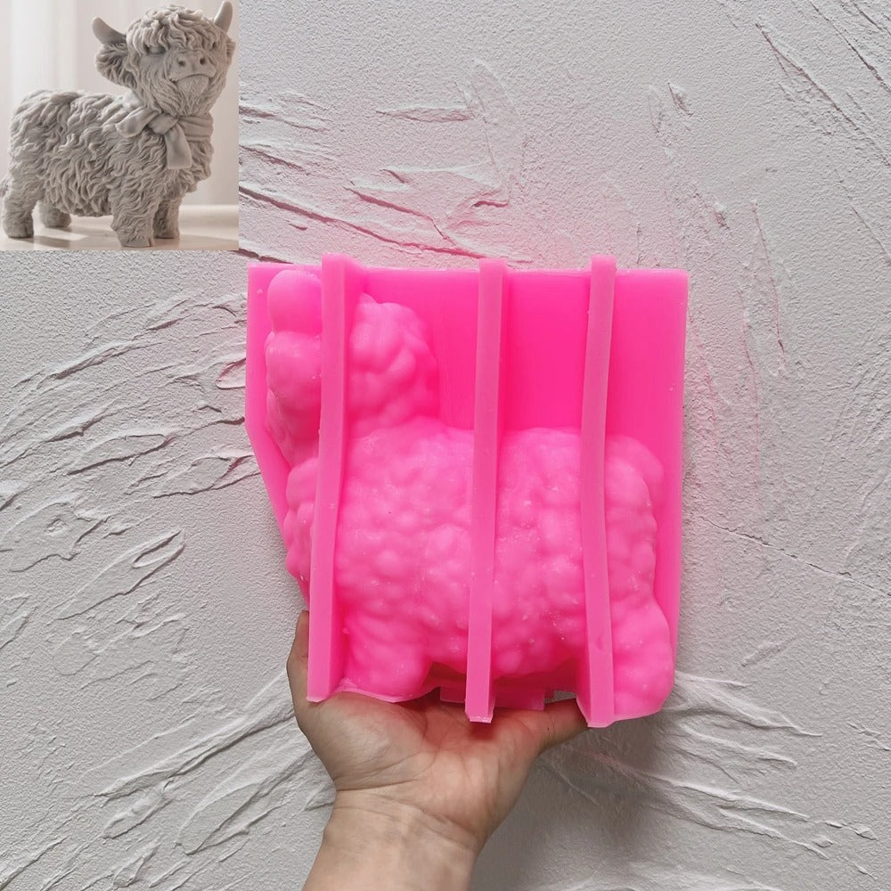 3D Highland Cattle Cow Silicone Candle Mold