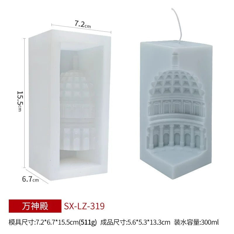 3D Creative Nordic Architecture Silicone Mold -  Candle Mold Supplies